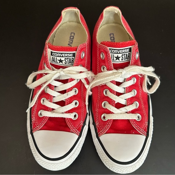 Converse All Star Chuck Taylor OX Low Top Sneakers In Red Ladies Size 8 Mens 6 - Picture 7 of 10